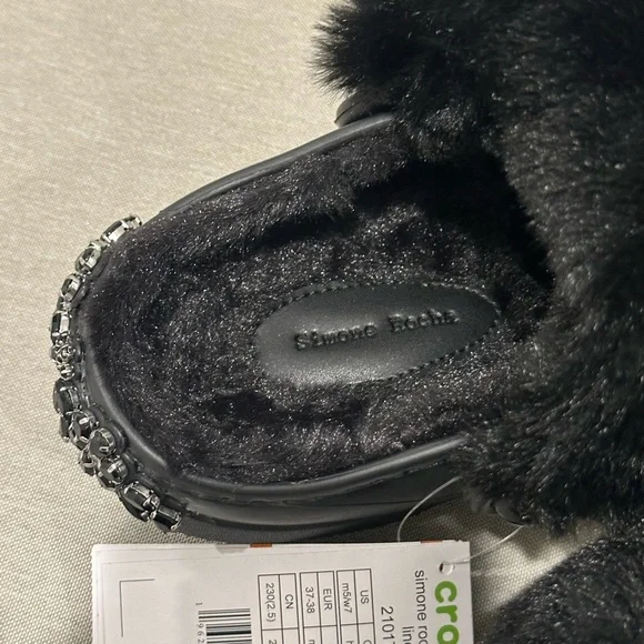 Crocs Classic Lined Clog Simone Rocha Black US women's 7 size Embellished NWT - Picture 8 of 10